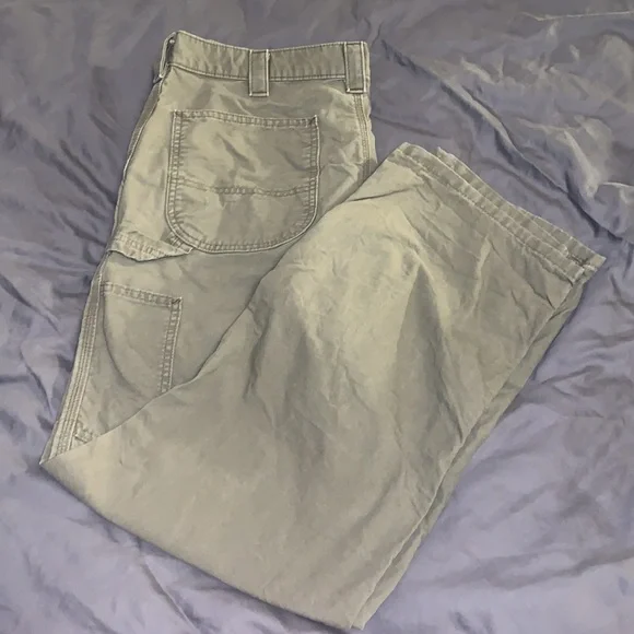 CARHARTT Men Dungaree Cotton Work Jean 36x32Green - Picture 2 of 5